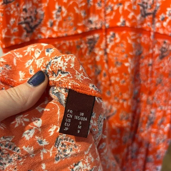 Comptoir Des Cotonniers Orange Red Sundress Size S - Picture 11 of 11